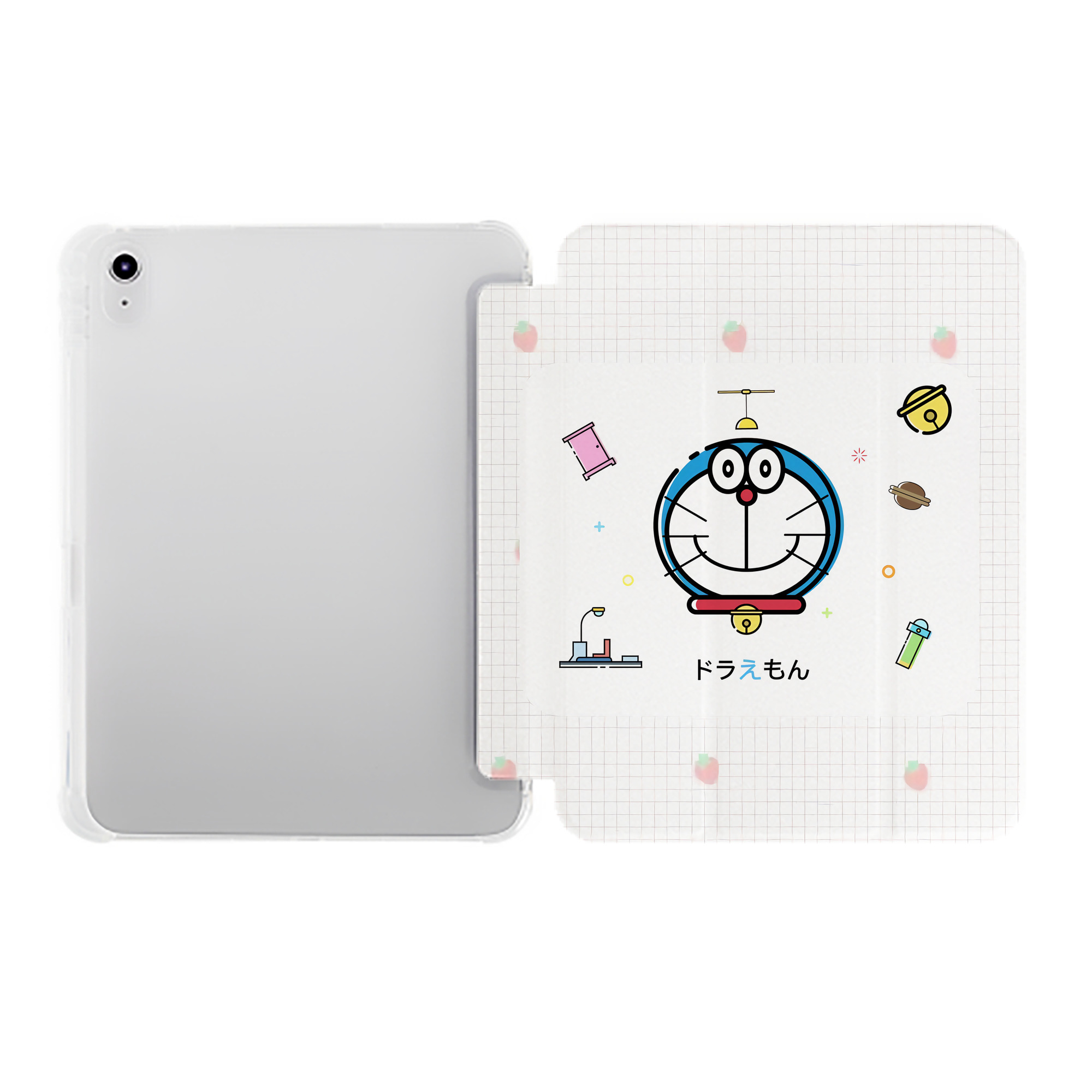 （画像用） ドラえもん Doraemon IPad ケース ペン収納付き 三つ折りスタンド PUレザー×シリコン 対応機種9.5/10.5/10.9インチ